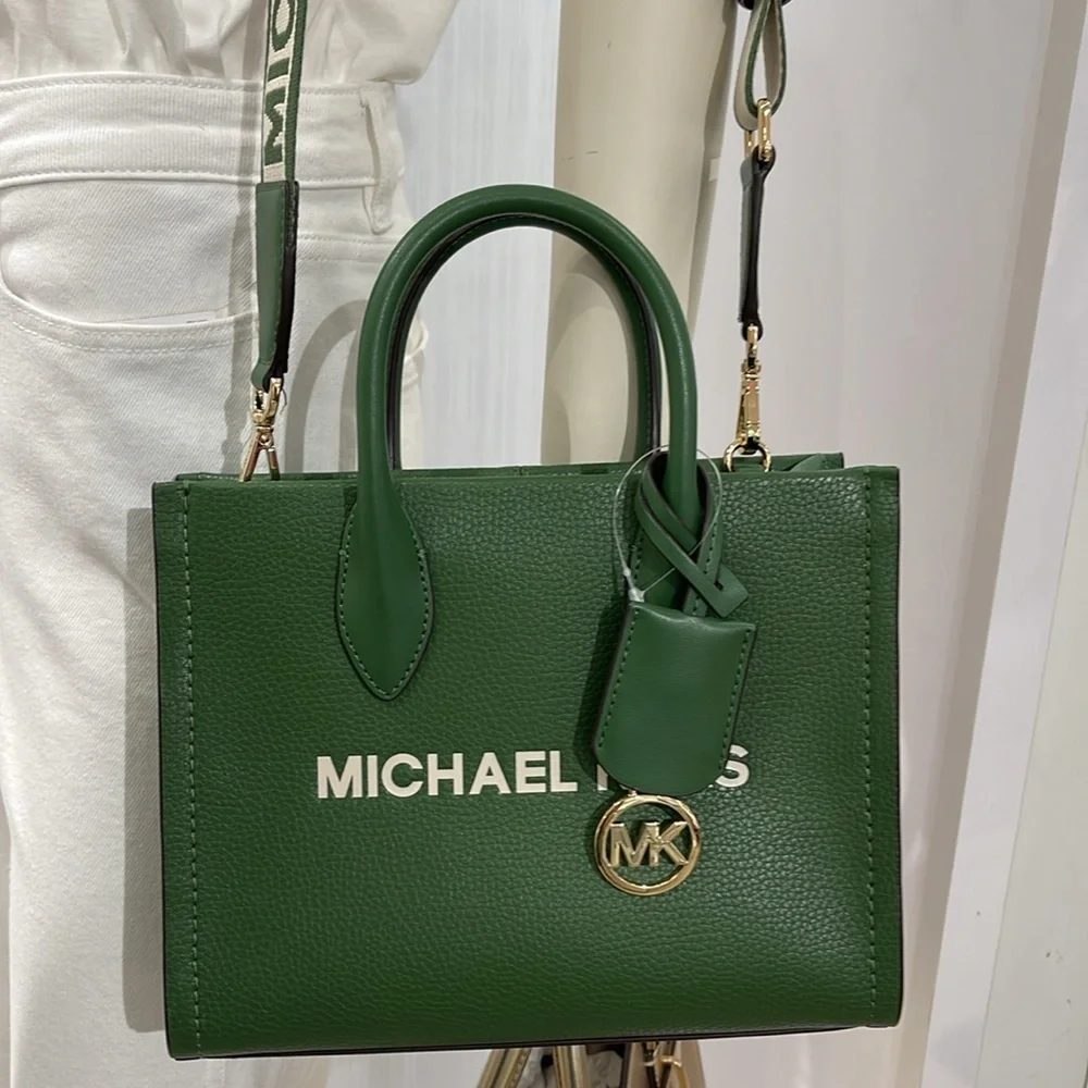 Michael Kors Mirella Small Pebbled Leather Shopper Crossbody XBODY Bag MK NWT